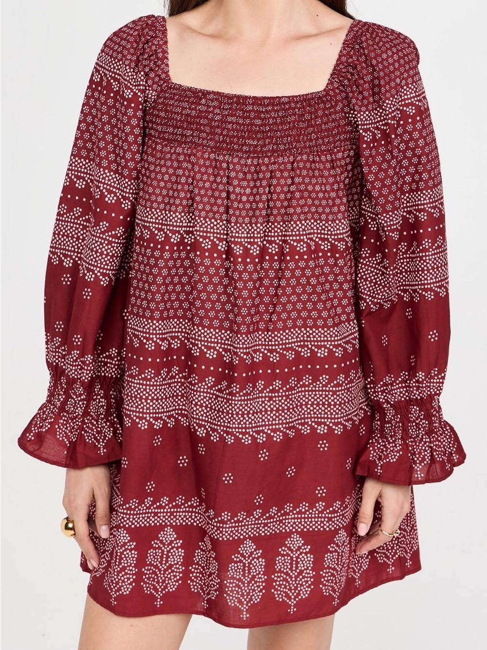 Mille NWT Gabriette Raspberry Mosaic Long Sleeve Mini Dress Size Medium